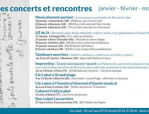 Agenda Janvier – Février – Mars 2020