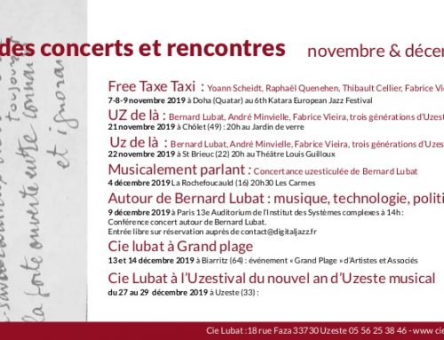 Agenda Novembre et Décembre 2019